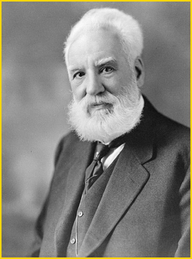 Portrait photograph of inventor Alexander Graham Bell.